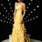 Elegant Yellow Strapless Beading Mermaid Evening Dress Prom Bridesmaid Wedding