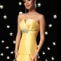 Elegant Yellow Strapless Beading Mermaid Evening Dress Prom Bridesmaid Wedding