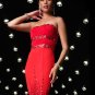 Red Strapless Rhinestone Empire Waist Mermaid Evening Dress Prom Bridesmaid Wedding