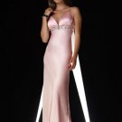Elegant Pink Spagetti Straps Beading Empire Waist Evening Dress Cocktail Prom Bridesmaid Wedding