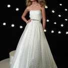 Custom- Strapless Beading Sequins Empire Waist Ruffles Ball Gown Cocktail Prom Bridesmaid Wedding