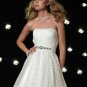 Custom- Strapless Beading Sequins Empire Waist Ruffles Ball Gown Cocktail Prom Bridesmaid Wedding