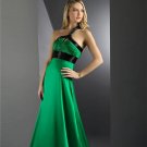 Hot Sale Elegant Green One Shoulder Pleated Evening Dress Cocktail Prom Bridesmaid Wedding