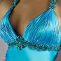 Hot Sale Elegant Blue V Neck Cross Straps Evening Dress Cocktail Prom Bridesmaid Wedding
