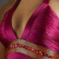 Hot Sale Elegant Burgundy Halter V Neck Evening Dress Cocktail Prom Bridesmaid Wedding