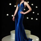 Elegant Royal Blue Rhinestone Empire Waist Evening Dress Cocktail Prom Bridesmaid Wedding