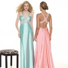 Hot Sale Elegant Beading Wide Sheer Straps Evening Dress Cocktail Prom Bridesmaid Wedding