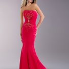 Hot Sale Elegant Fuchsia Strapless Tube Top Evening Dress Cocktail Prom Bridesmaid Wedding