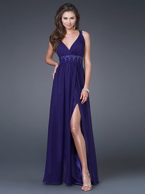 Hot Sale Elegant Grape Spaghetti Straps V Neck Evening Dress Cocktail Prom Bridesmaid Wedding