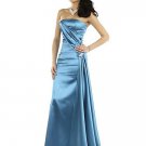 Hot Sale Elegant Light Blue Strapless Tube Top Evening Dress Formal Cocktail Prom Bridesmaid Wedding