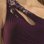 Hot Sale Elegant Grape One Strap Tube Top Evening Dress Formal Cocktail Prom Bridesmaid Wedding