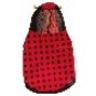 Stylish Beetle Winter Clothing with Cap for Dogs Cats Red (Size-12)