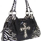 Fashion Cross Purse  Black and Black & White Zebra print p004