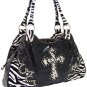 Fashion Cross Purse  Black and Black & White Zebra print p004