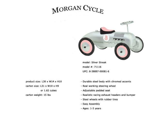 morgan cycle pink retro pedal car