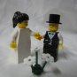 Lego BRIDE & GROOM Wedding Minifig Black Hair PONYTAIL