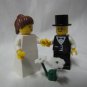 Lego BRIDE & GROOM Wedding Minifig Brown Hair PONYTAIL