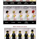 Lego BRIDE & GROOM Wedding Minifig Red Hair Shoulder Length