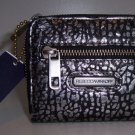 $125 REBECCA MINKOFF Small Zip Wallet -in Silver Blackwash NWT