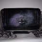 $540 CC Skye Bridgette Bag in Black Lizard-Print Leather NWOT -Fergie