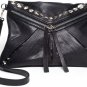 $365 -Treesje Jovi Cross-Body Bag -in Black Perforated Leather  NWT