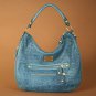 $575  Linea Pelle Dylan Croco Shoulder Bag -Turquoise NWT