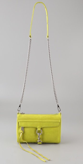 NWT REBECCA MINKOFF Mini MAC Clutch in Bright Lime (Morning After 