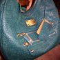 $575  Linea Pelle Dylan Croco Shoulder Bag -Turquoise NWT