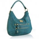 $575  Linea Pelle Dylan Croco Shoulder Bag -Turquoise NWT