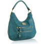 $575  Linea Pelle Dylan Croco Shoulder Bag -Turquoise NWT