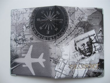 Vinyl Passport Cover / abstraction compass / Personal Travel Case Holder / NEW / #4