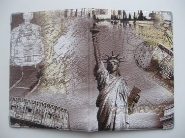 Vinyl Passport Cover / abstraction Statue of Liberty / Personal Travel Case Holder / NEW / #5