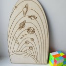 Our solar system, planets, earth, birthday, anniversary gift, wood, Sun, Asteroids, Astronomy