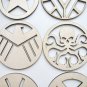 Wood logo The Avengers Arc Reactor Hawkeye Black Widow S.H.I.E.L.D Hyrda Punisher Loki Daredevil