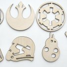 Star Wars Wood logo Jedi Order Rebel Alliance Galactic Empire Millennium Falcon Darth Vader BB-8