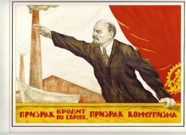 LENIN / A Spectre is haunting Europe - the Spectre of Communism / Soviet poster, soviet propaganda
