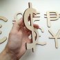 Wood Currency Symbols EU Euro US Dollar UK Pound China Yuan Bitcoin Japan Yen Italia Lira