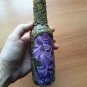 Decorative bottle, Decoupage. Handmade. Decorated Flowers. Mediterranean kitchen decor. Floral. Home