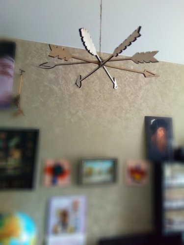 Artwork / Choice of way. Heart or calculation / handmade, hanging wooden arrow