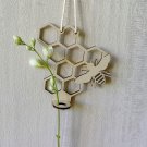 honeycomb-hanging propagation station-Wall-bee-Bud Vase-Plant-flower-hexagon-art