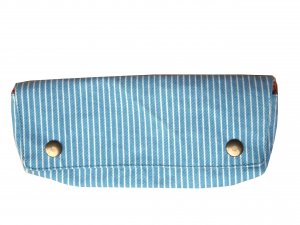 TonTubTim Pencil/ makeup brush case: Pin Striped Blue