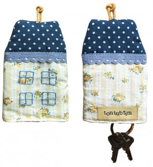 TonTubTim Home Sweet Home Key Holder / Key Fob (size s): Yellow