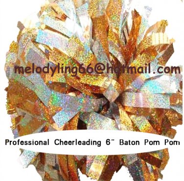 cheerleading pom pom 3/4*6" pom custom color baton dual-head on pair poms