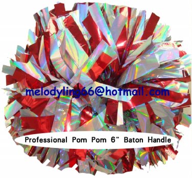 cheerleading pom pom 3/4*6" pom custom color baton dual-head on pair poms