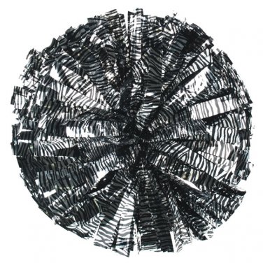 cheerleading pom 3/4*6" pom zebra in silver and black pom poms baton dual-head 14pairs