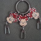 Disney Minnie Mouse Metal Keyring Triple Head