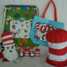 Dr Seuss Items Cat In The Hat, Puppet, Clips, Tote Bags  8 Items