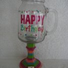 Drink Mug On Pedestal With Handle Happy Birthday NEW Drink Mug On Pedestal With Handle Happy Birthday NEW