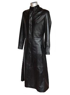 Matrix Movie Coat - Black Long Trench Leather Jacket