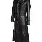 Matrix Movie Coat - Black Long Trench Leather Jacket